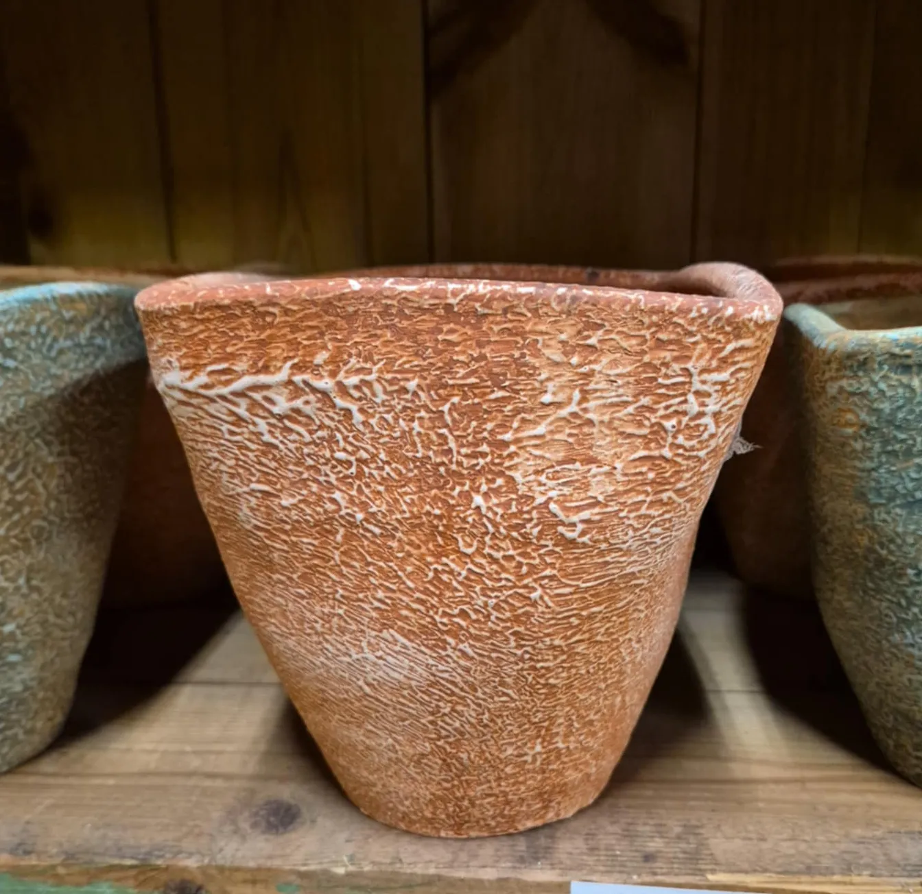 Stor kruka, orange, fyrkantig 